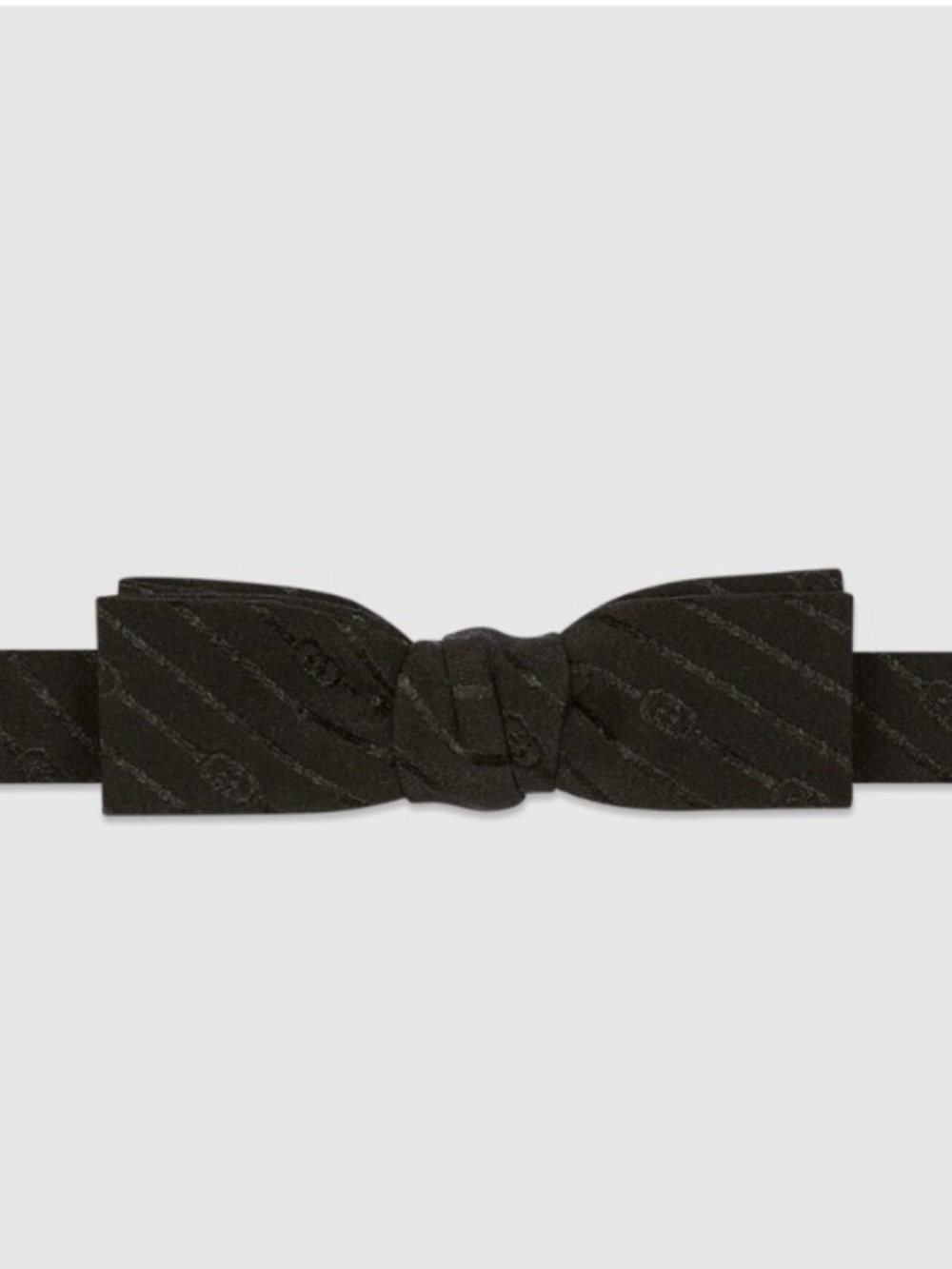 Gucci Black Bow Tie with Subtle Logo Pattern